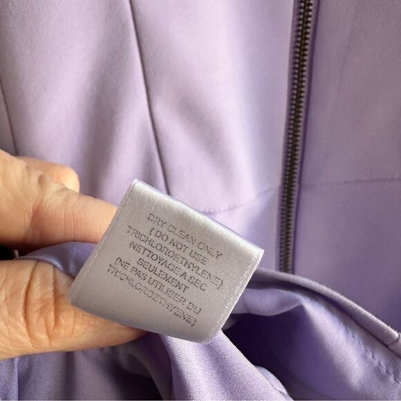 Nanette Lepore Lavender Purple Round Neck Mini Dress Size 14 Tea Time Wedding - Picture 9 of 14